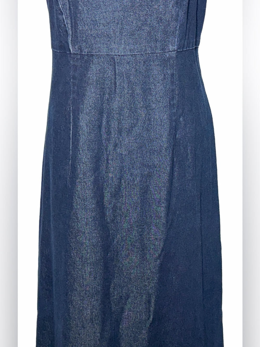 Eddie Bauer Dark Wash Denim Midi Dress with Short Sleeves, Size Medium - Picture 8 of 13
